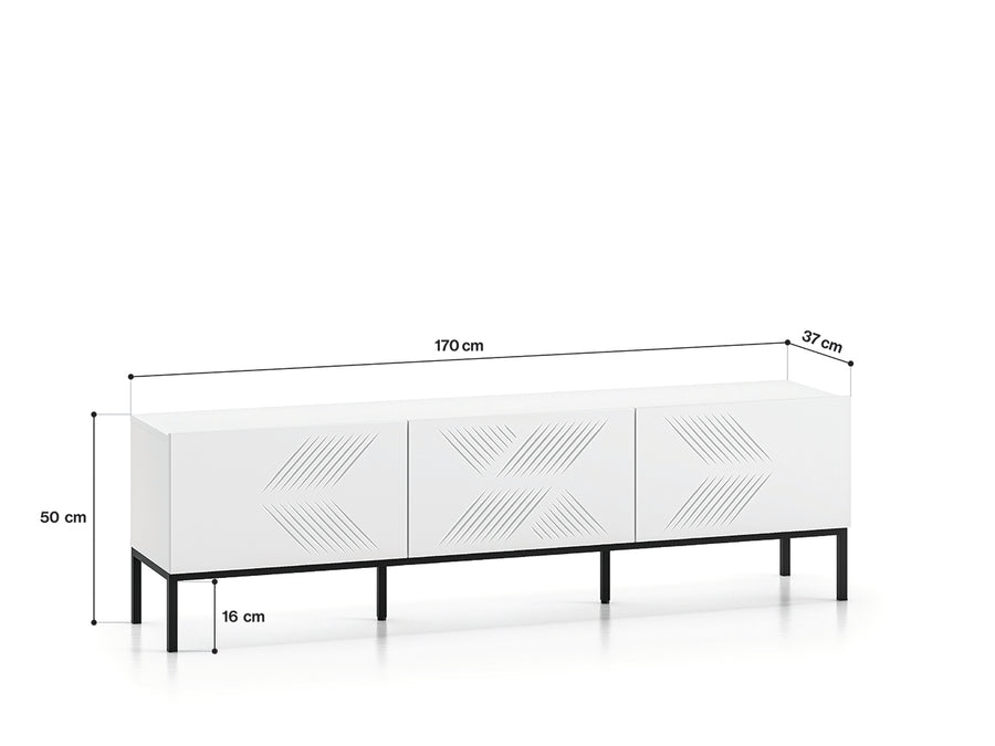 TV-Lowboard – CLEARING 04 – Moderne Medien-Bank mit geometrischer Fräsung