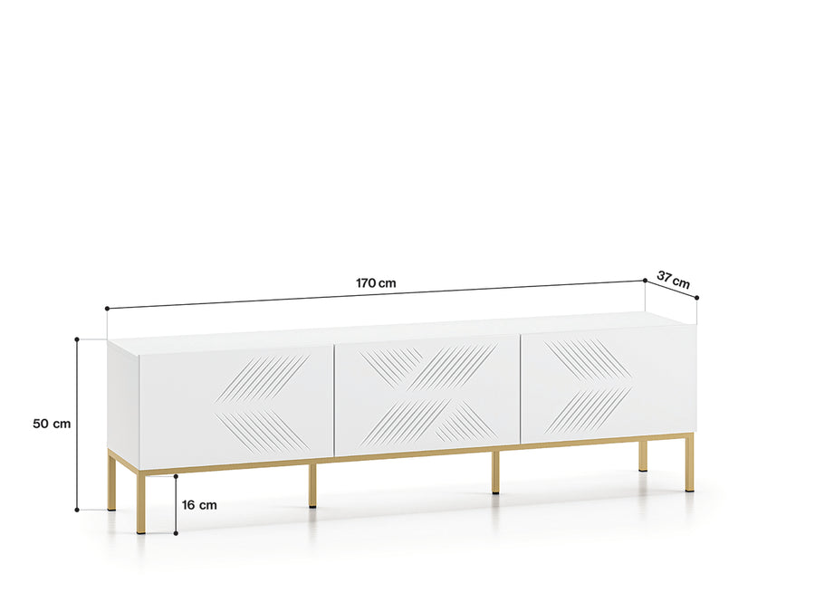 TV-Lowboard – CLEARING 04 – Moderne Medien-Bank mit geometrischer Fräsung