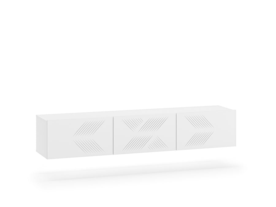 TV-Lowboard Hängend – CLEARING 07 – Schwebedesign mit geometrischer Fräsung