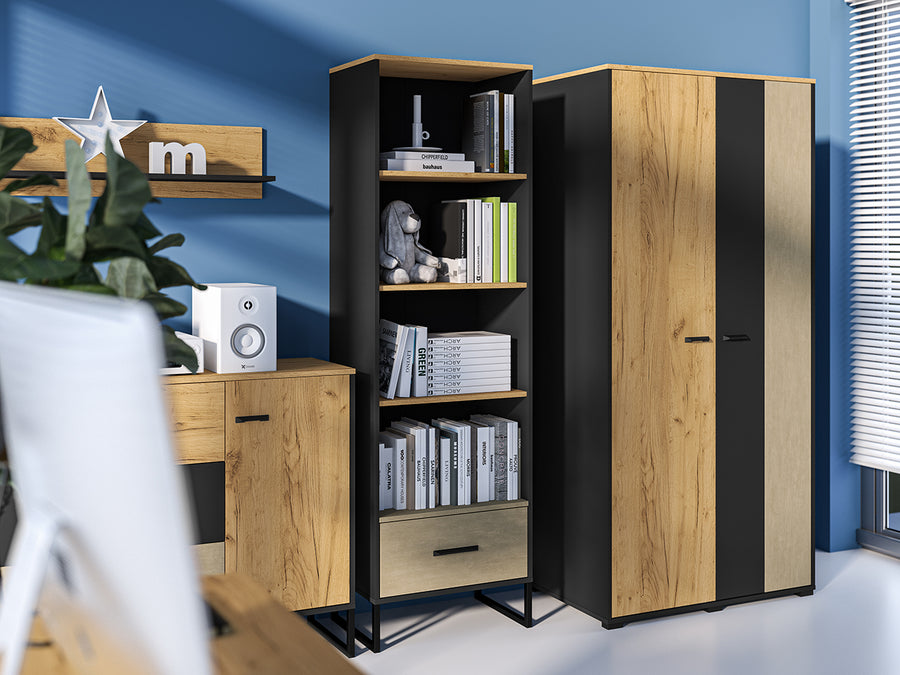 Bücherregal – COLT 03 – Offenes Regal im modernen Holz-Stahl-Look