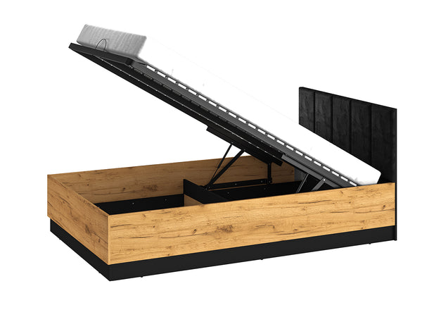 COLT 0901 Bett – 126 cm – Modernes Polsterbett mit Stauraum und Hebemechanismus