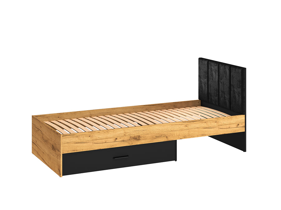 Bett – COLT 10 – Modernes Polsterbett mit Velours-Kopfteil