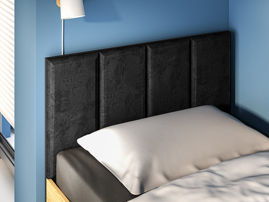 Bett – COLT 10 – Modernes Polsterbett mit Velours-Kopfteil