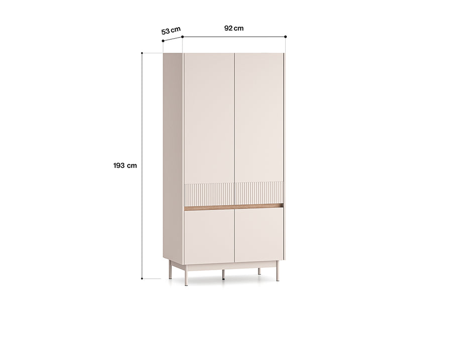 Kleiderschrank – DUNEA 01 – Viertüriger Garderobenschrank mit Holzoptik