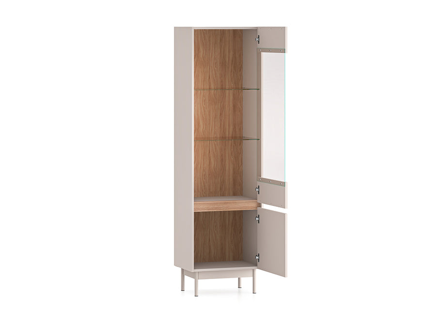 Vitrinenschrank – DUNEA – Stilvolle Standvitrinen mit Glastüren und Holzoptik