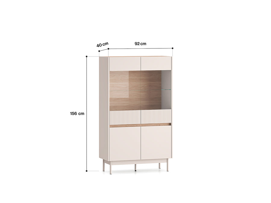 Vitrinenschrank – DUNEA – Stilvolle Standvitrinen mit Glastüren und Holzoptik