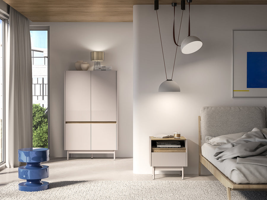 Nachttisch – DUNEA 08 – Moderner Beistelltisch mit Schublade und Holzoptik