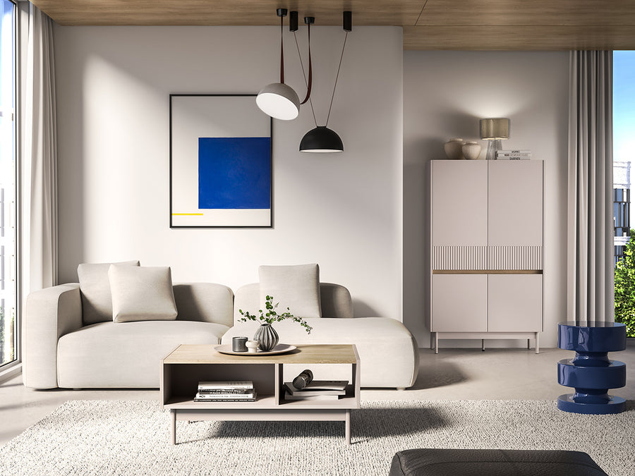 Couchtisch – DUNEA 09 – Moderner Wohnzimmertisch mit Stauraum und Holzoptik