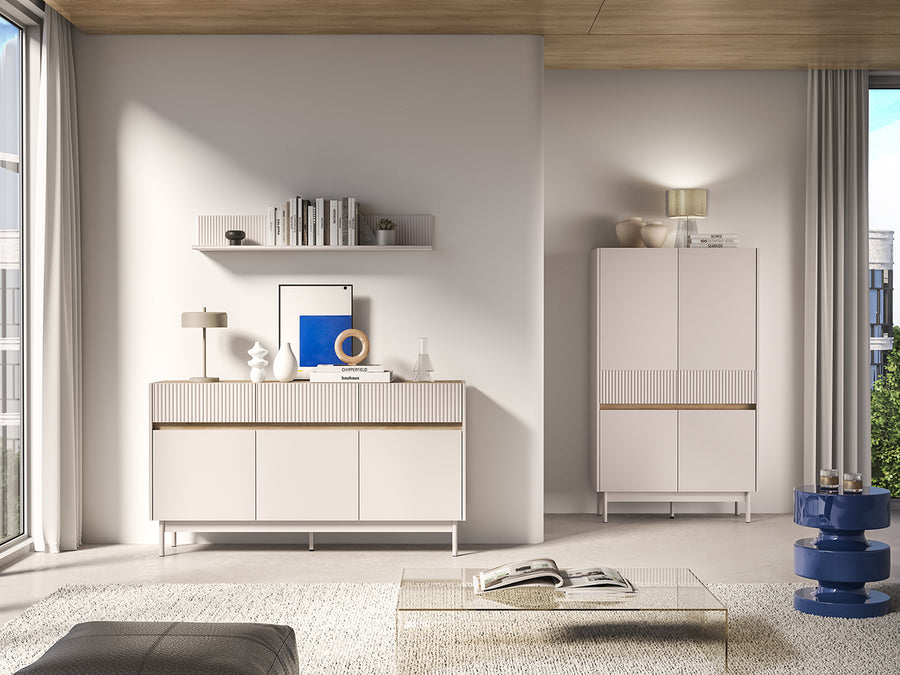 Wandregal – DUNEA 10 – Modernes Hängeregal für Wohnzimmer mit Holzoptik
