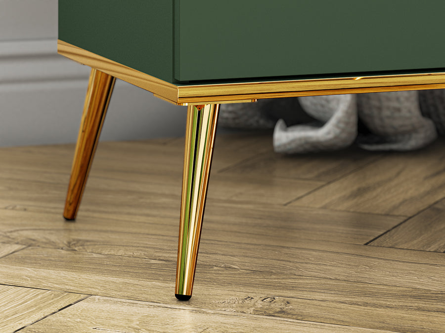 Kommode – FOREST – Elegantes Sideboard in Dunkelgrün mit goldenen Akzenten