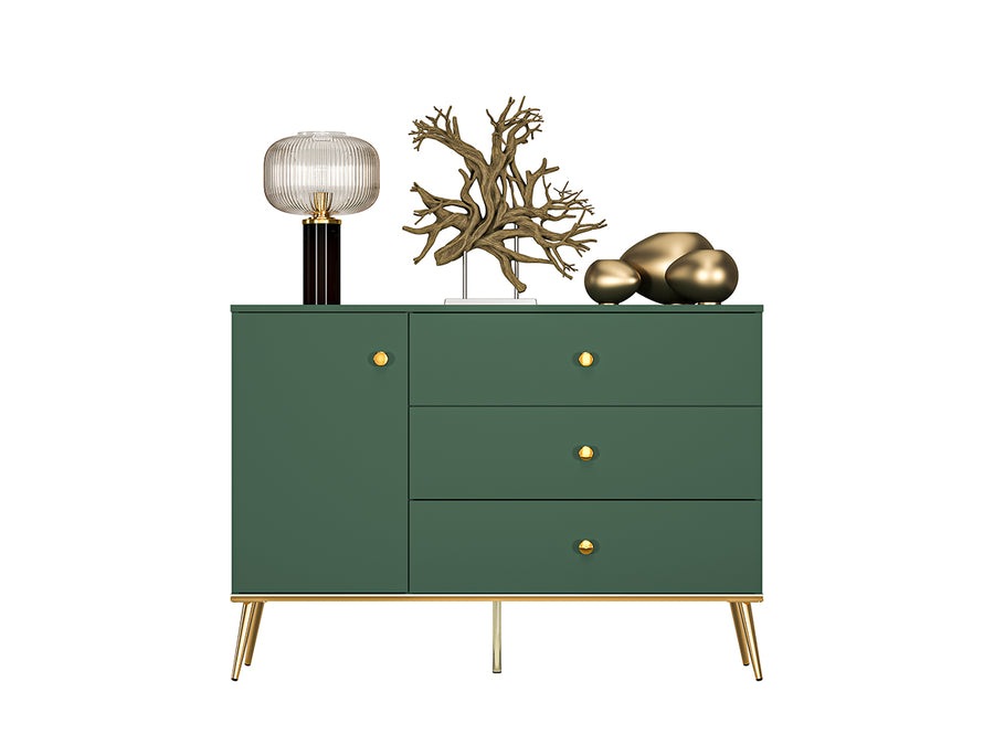 Kommode – FOREST – Elegantes Sideboard in Dunkelgrün mit goldenen Akzenten