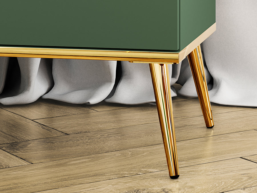Kommode – FOREST – Elegantes Sideboard in Dunkelgrün mit goldenen Akzenten