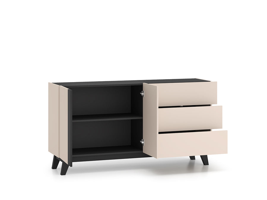 Kommode – FRESHION – Große Sideboard-Kommode mit Schubladen und Türen