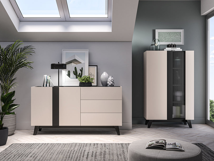 Kommode – FRESHION – Große Sideboard-Kommode mit Schubladen und Türen