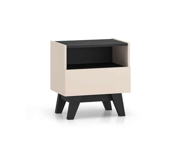 FRESHION 06 Nachttisch – Moderner Nachtschrank mit Schublade und Ablagefach