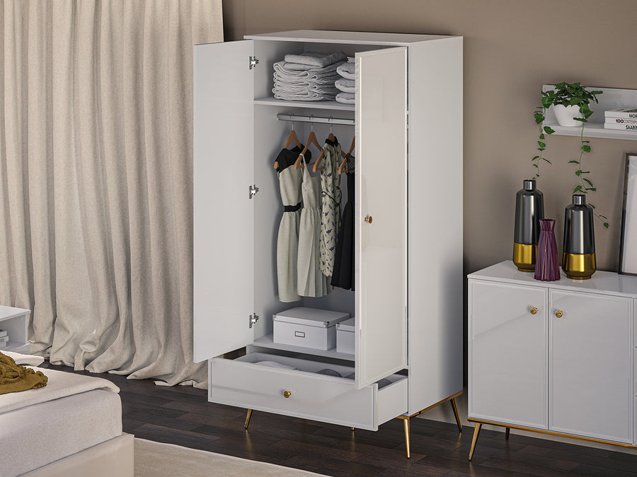 Kleiderschrank – GOLDIN 01 – Moderner Schrank mit Hochglanzfront