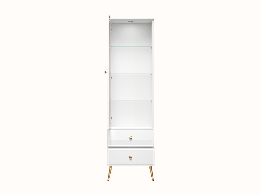 Vitrine – GOLDIN 02 – Moderne Glasvitrine mit LED und Hochglanzfront