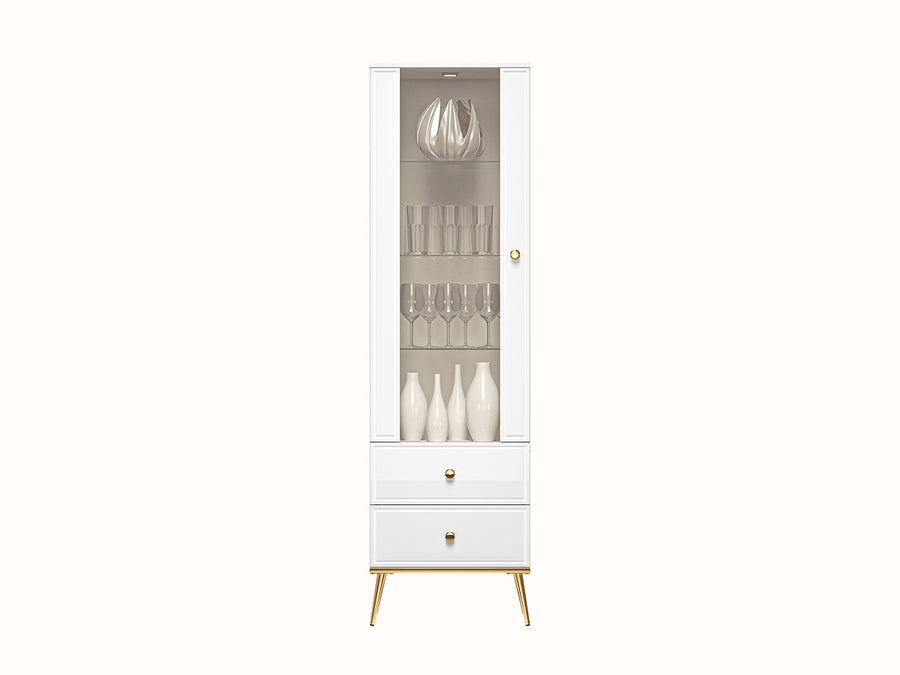 Vitrine – GOLDIN 02 – Moderne Glasvitrine mit LED und Hochglanzfront