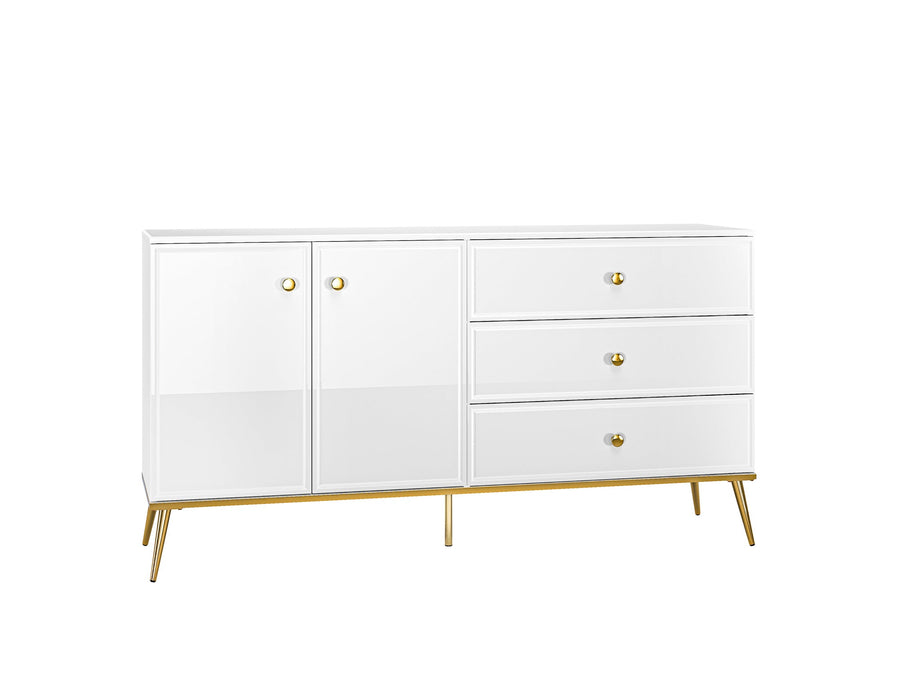 Kommode – GOLDIN – Moderne Hochglanz-Kommode mit Schubladenauszug und Soft-Close