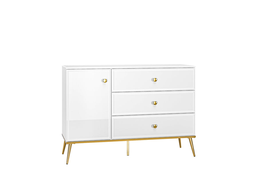 Kommode – GOLDIN – Moderne Hochglanz-Kommode mit Schubladenauszug und Soft-Close