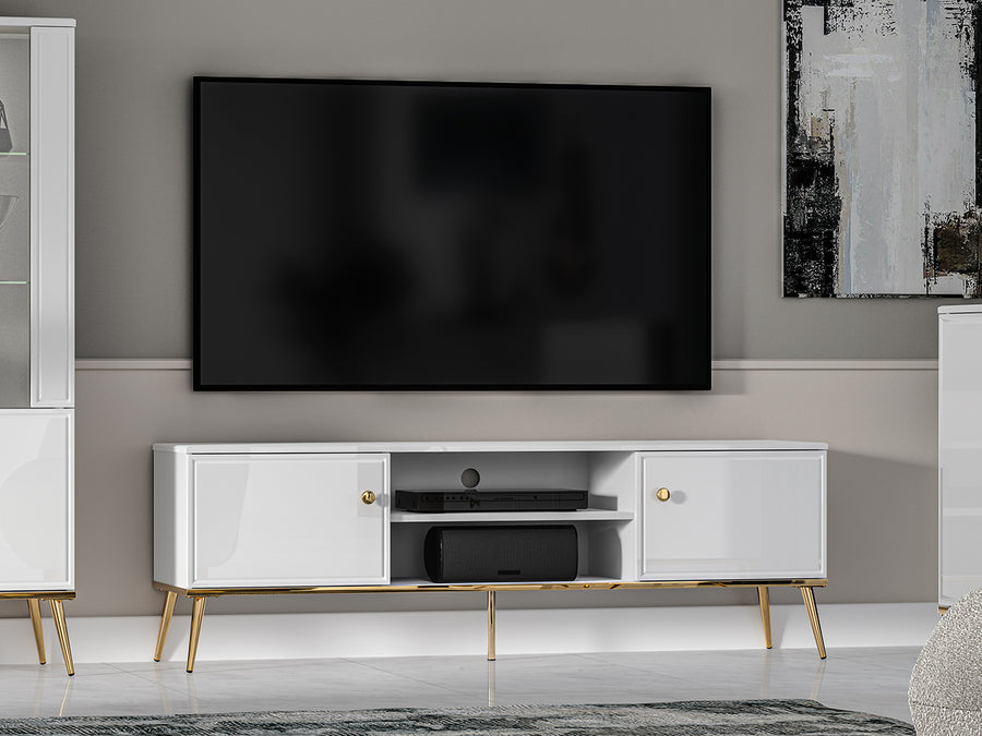 TV-Schrank – GOLDIN 06 – Moderner Fernsehschrank mit Hochglanzfront und Soft-Close-System