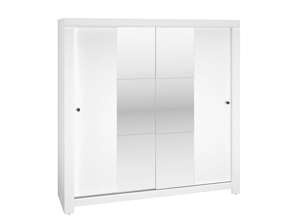 LAHTI 01 Kleiderschrank – 200 cm – Moderner Schwebetürenschrank mit Glasakzenten