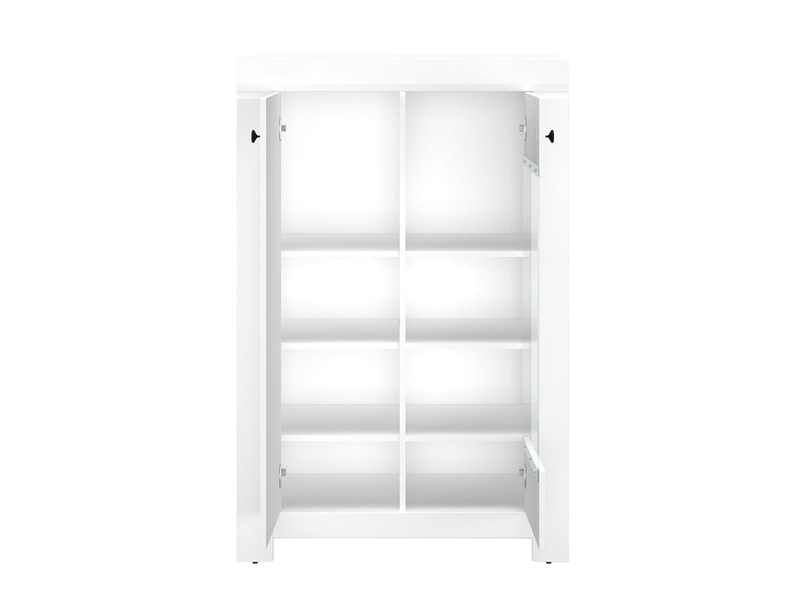 Vitrine – LAHTI 07 – Eleganter Vitrinenschrank in Weiß Mat mit Glastür