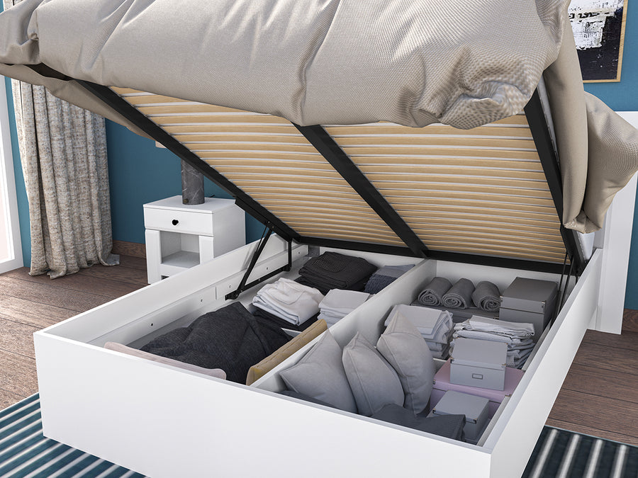 Bett – LAHTI 16 – Elegantes Design mit praktischem Stauraum Ohne Matratze