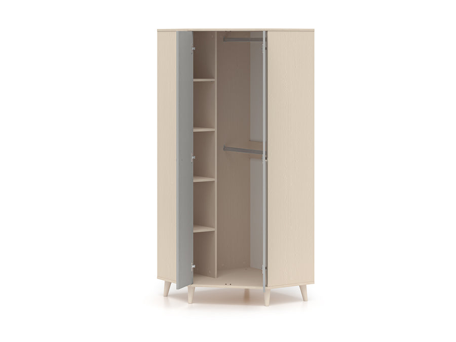 Kleiderschrank – MEVEL 01 – Moderner Drehtürenschrank mit Stauraum