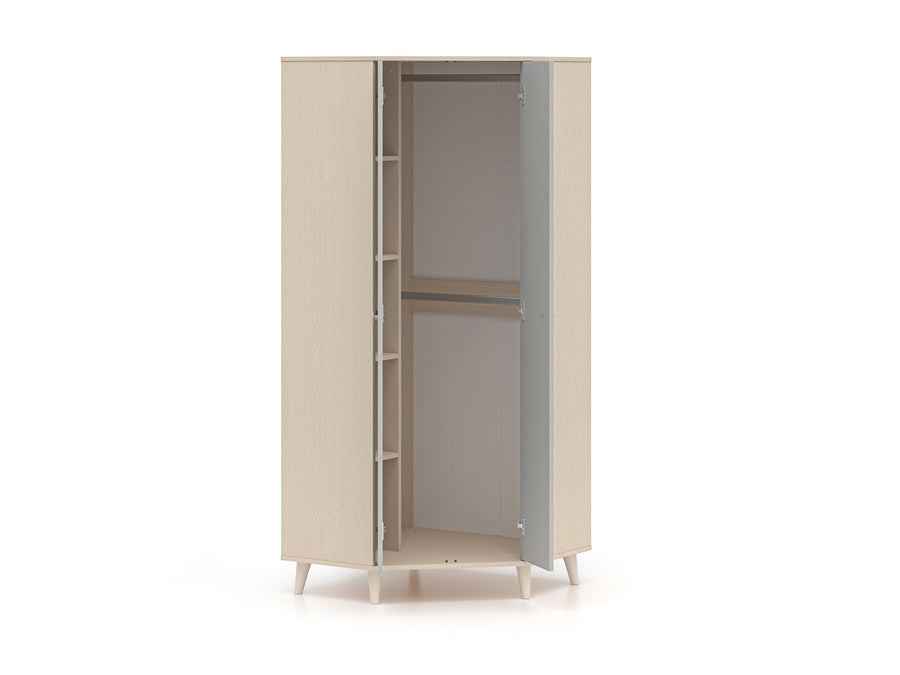 Kleiderschrank – MEVEL 01 – Moderner Drehtürenschrank mit Stauraum
