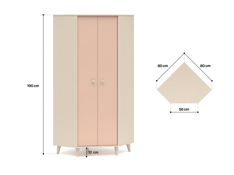 Kleiderschrank – MEVEL 01 – Moderner Drehtürenschrank mit Stauraum