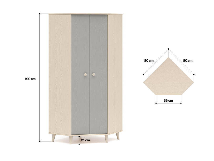 Kleiderschrank – MEVEL 01 – Moderner Drehtürenschrank mit Stauraum