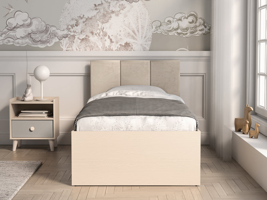 Bett – MEVEL 08 – Modernes Einzelbett mit Polsterkopfteil