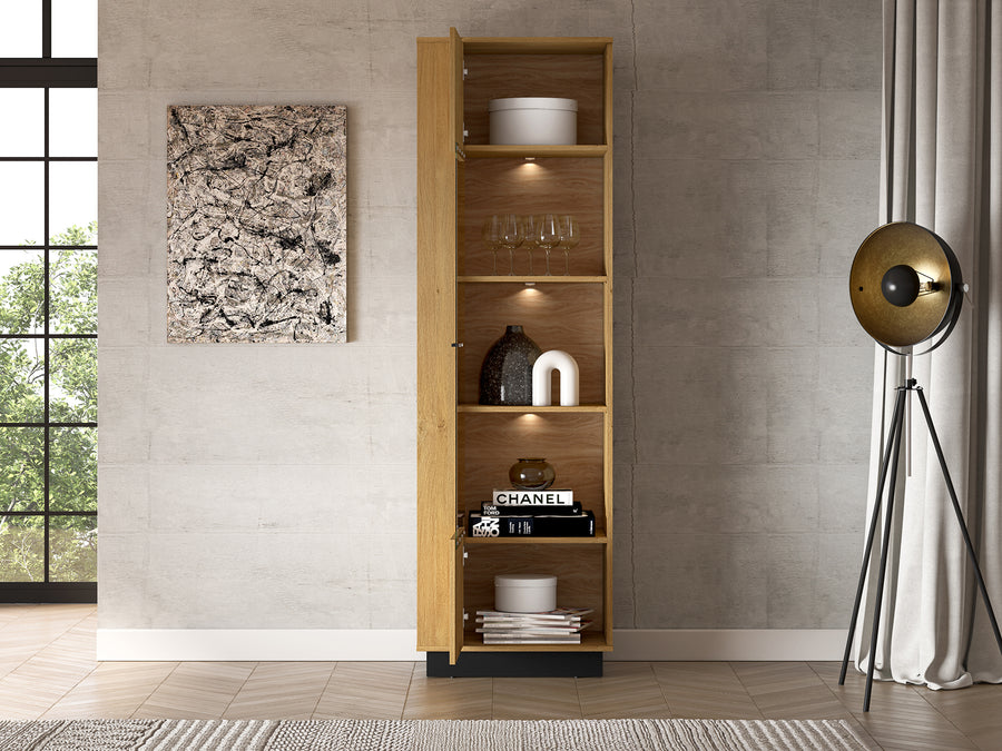 Standvitrine – MODESTO 02 – Elegante Holzoptik für Ihr Wohnzimmer