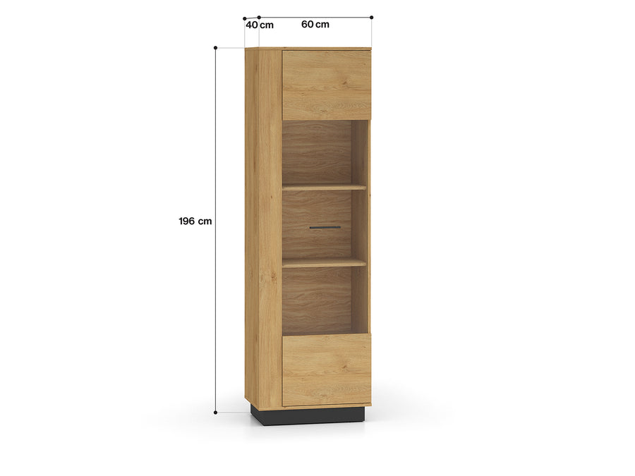 Standvitrine – MODESTO 02 – Elegante Holzoptik für Ihr Wohnzimmer