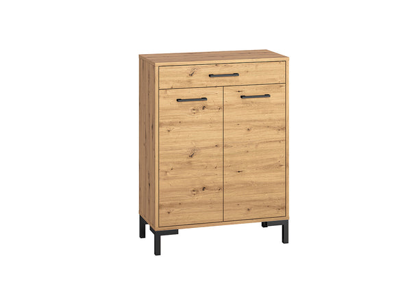 NEVIO 03 Schuhschrank – 94 cm – Moderne Schuhkommode mit Vollauszug und Holzoptik