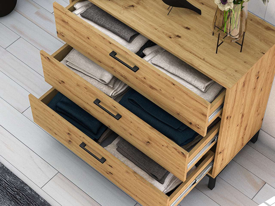 Kommode – NEVIO 09 – Funktionale Aufbewahrungseinheit mit Holzoptik