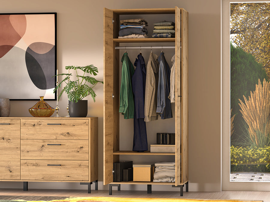Kleiderschrank – NEVIO – Moderne Garderobenschränke in Holzoptik