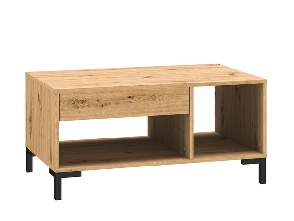 NEVIO 21 Couchtisch – 100 cm – Moderner Wohnzimmertisch mit Schublade in Holzoptik