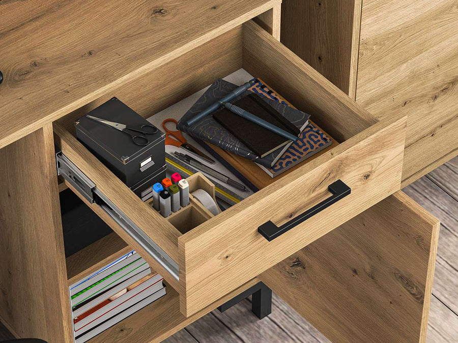 Schreibtisch – NEVIO 23 – Moderner Computertisch mit Holzoptik