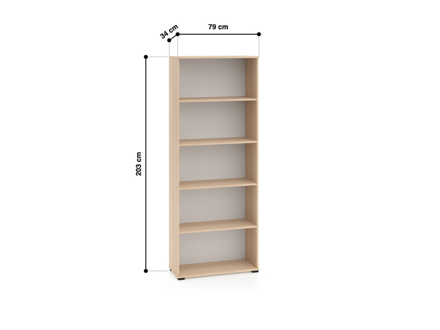 Büroregal – ODELIS 02 – Offenes Regal für Akten und Unterlagen in hellem Holz-Design