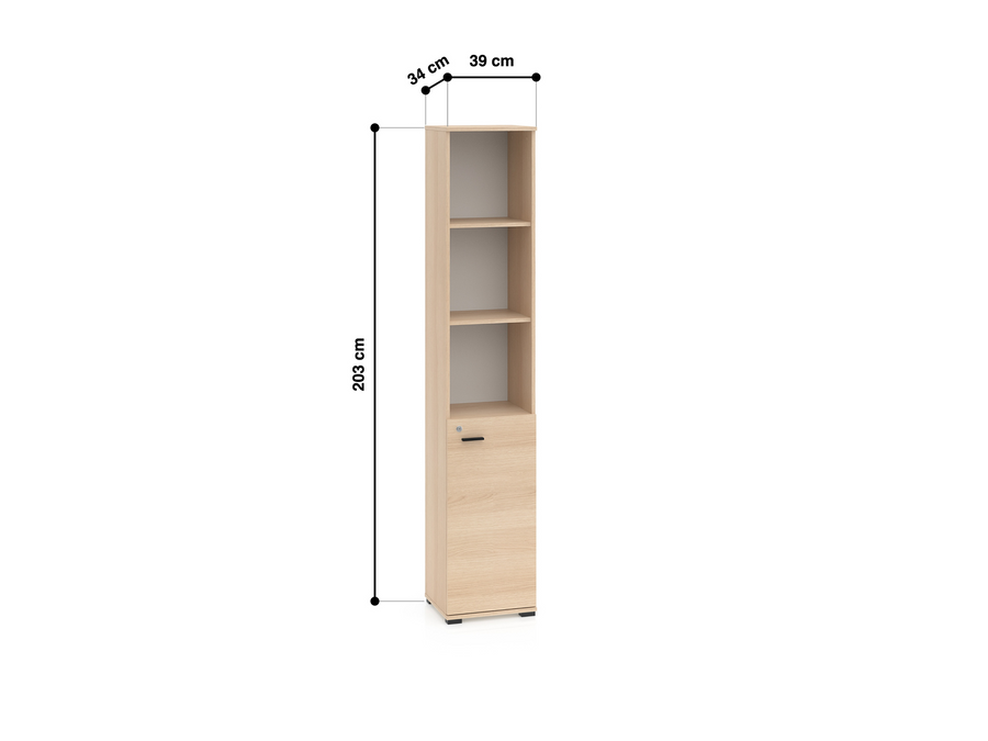 Büroregal – ODELIS – Funktionales Regal mit verschließbarem Stauraum