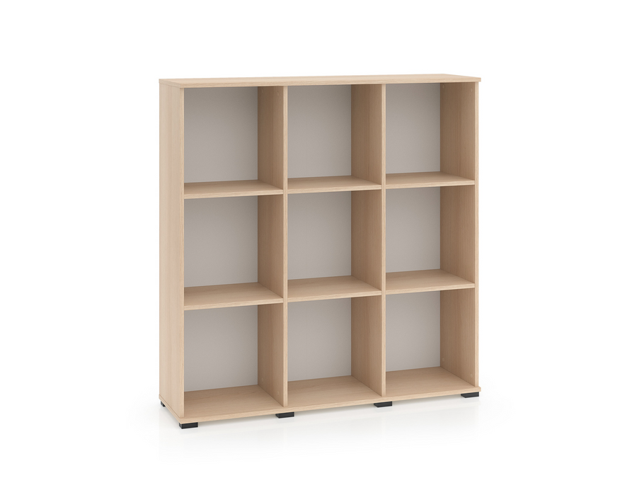 Büroregal – ODELIS 06 – Offenes Regal mit neun Fächern in hellem Holz-Design