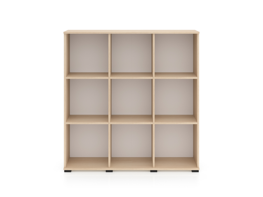 Büroregal – ODELIS 06 – Offenes Regal mit neun Fächern in hellem Holz-Design