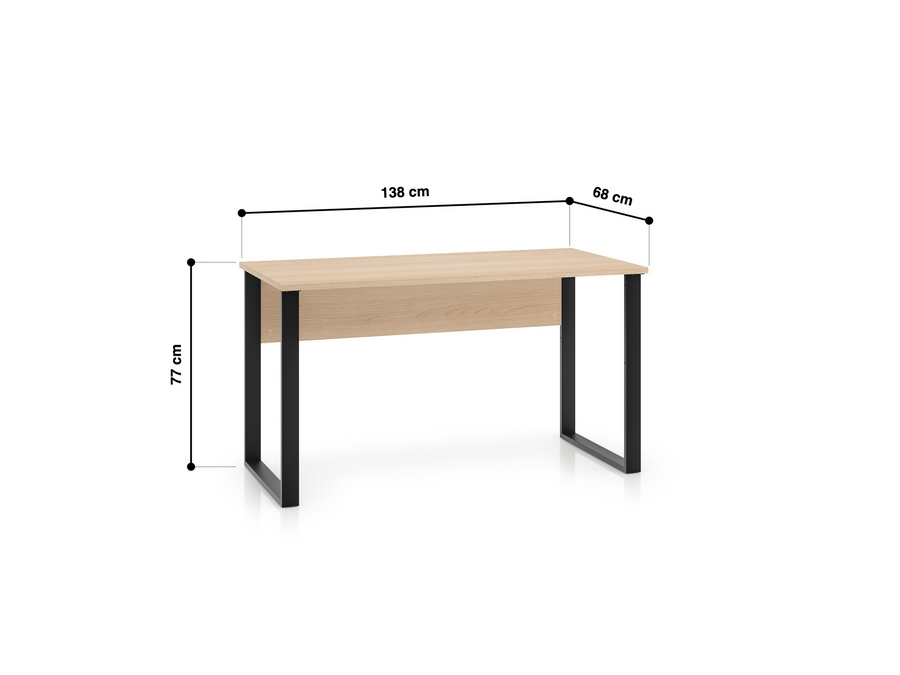 Schreibtisch – ODELIS 08 – Ergonomischer Arbeitstisch mit modernem Metallgestell