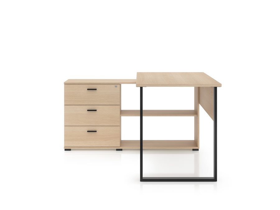 Eckschreibtisch – ODELIS 09 – Ergonomischer Arbeitstisch mit integriertem Stauraum