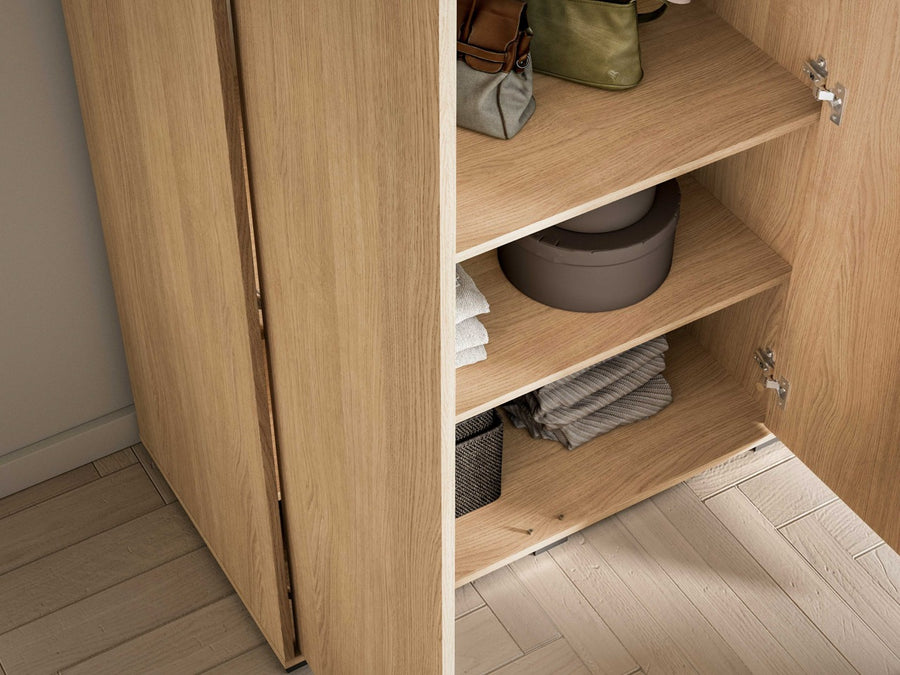 Kleiderschrank – REYNOS 01 – Stilvolle Stauraumlösung in natürlicher Holzoptik