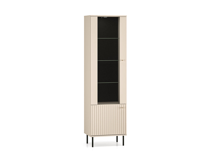 Vitrine – SOPHIE 02 – Moderne Glasvitrine mit MDF-Front und Beleuchtung