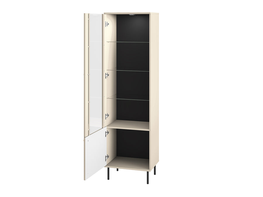 Vitrine – SOPHIE 02 – Moderne Glasvitrine mit MDF-Front und Beleuchtung