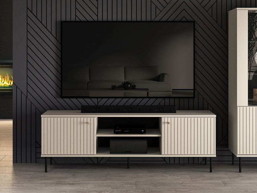 TV-Lowboard – SOPHIE 06 – Modernes Fernsehmöbel mit Stauraum und offenen Fächern